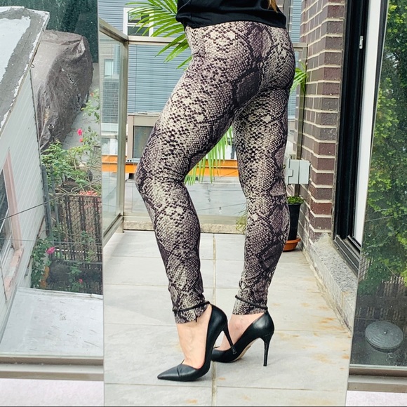 REBECCA TAYLOR Python Stretchy Snakeskin Pants Reptile Leggings - Picture 11 of 16